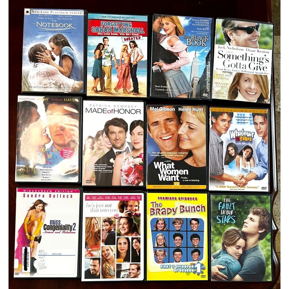 DVDs Bundle Lot of 12 Fools Rush in, Fault In Our Stars, Made of Honor and More